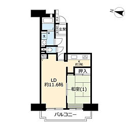 UR都市機構フレーシェル王子神谷1号棟 1LDKの間取図画像