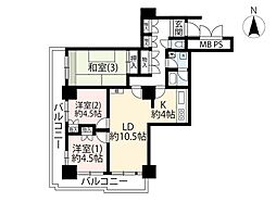 UR都市機構光が丘パークタウン大通り中央3-9-1 3LDKの間取図画像