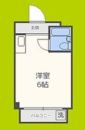 清水728ハイツ ワンルームの間取図画像
