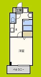 M'PLAZA今里弐番館 1Kの間取図画像