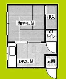ハイツ葵 1Kの間取図画像
