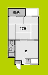 北野ビル 1Kの間取図画像