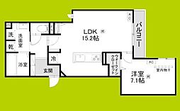 スペチアーレ平野西 2階1LDKの間取り