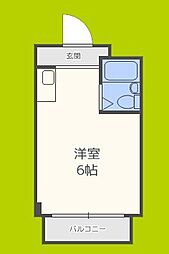 清水728ハイツ ワンルームの間取図画像