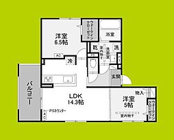 D-residence高槻市下田部B 2LDKの間取図画像