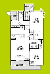 フィエルテ 2LDKの間取図画像