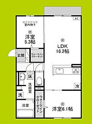 堺市西区鳳中町4丁アパート 2LDKの間取図画像