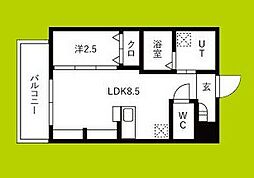 ジーイーオンズ 4階1LDKの間取り