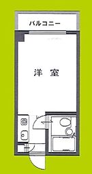 グリーンハイツ新森 4階ワンルームの間取り
