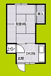 ハイツ葵 1Kの間取図画像
