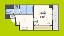 クレセール阿波座 6階1Kの間取り