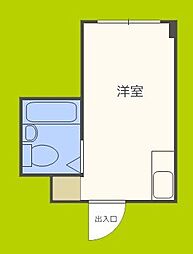 昭和グランドハイツ恵美須 ワンルームの間取図画像