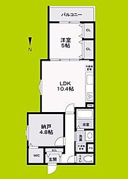 フォレストクリエオーレ枚岡弐番館 1SLDKの間取図画像
