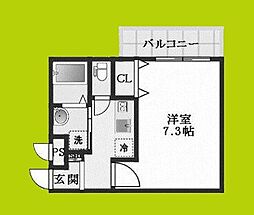 大阪市東淀川区柴島2丁目マンション 1Kの間取図画像