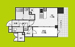 la Waison NAMBA west 1DKの間取図画像