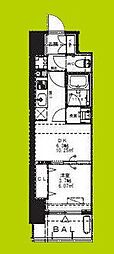 Alivis九条 1DKの間取図画像