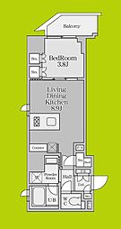 CR&201;ATIF堂島 1LDKの間取図画像