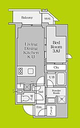 CR&201;ATIF堂島 1LDKの間取図画像