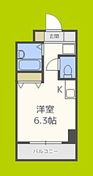 Hermitage難波南5 1Kの間取図画像