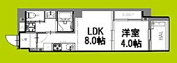 LuXe内代町 1LDKの間取図画像