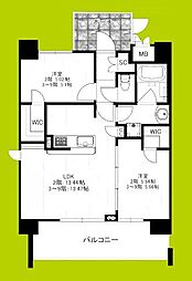 F-Crest Shin-Osaka 2LDKの間取図画像