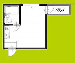エルグリーン東住吉 1Kの間取図画像