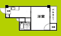 白樺ハイツ清水2 1Kの間取図画像