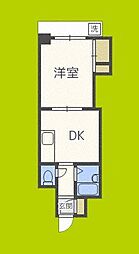 ノルデンハイム天神橋 1DKの間取図画像