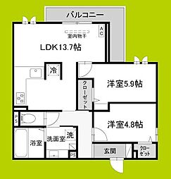 FIELD COURT 2LDKの間取図画像