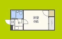 エレガンスハイツ湯里 1Kの間取図画像