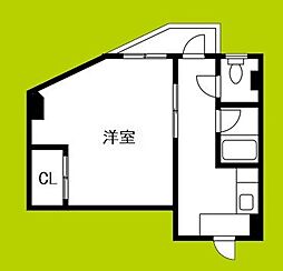 マンション楠木 1Kの間取図画像