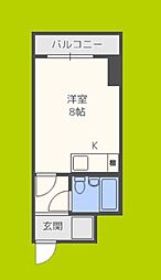 EPO江戸堀レジデンス ワンルームの間取図画像