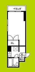 グラン・ピア西道頓 1Kの間取図画像