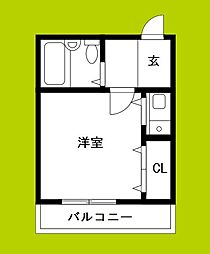 永田マンション ワンルームの間取図画像