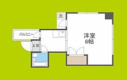 OLACOURT田辺 ワンルームの間取図画像