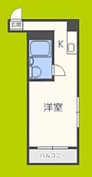 エスポワールナンバ ワンルームの間取図画像