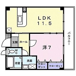 ボーチェ 1LDKの間取図画像