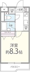 ボア・ドゥ・ブルー 1Kの間取図画像