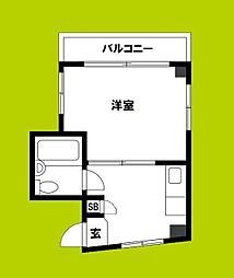 グランハイツ上新庄 1Kの間取図画像