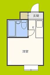 パウゼ寺田町駅前 ワンルームの間取図画像