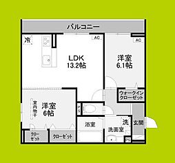 エクシードII 2LDKの間取図画像