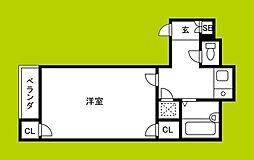 エスポワール 1Kの間取図画像