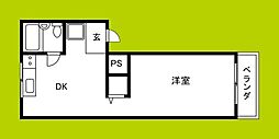 コーポかえで 1DKの間取図画像