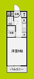 クローバーハイム 1Kの間取図画像