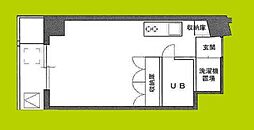 ハビタスギハラ ワンルームの間取図画像