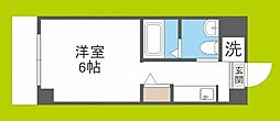 内外うつぼビル 1Kの間取図画像