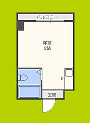 ジオナ柴島3 ワンルームの間取図画像