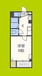 クローバー住吉南 1Kの間取図画像