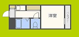 サンライト上新庄 1Kの間取図画像