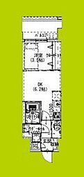 Alivis浪速東SoL TERRACE 1DKの間取図画像